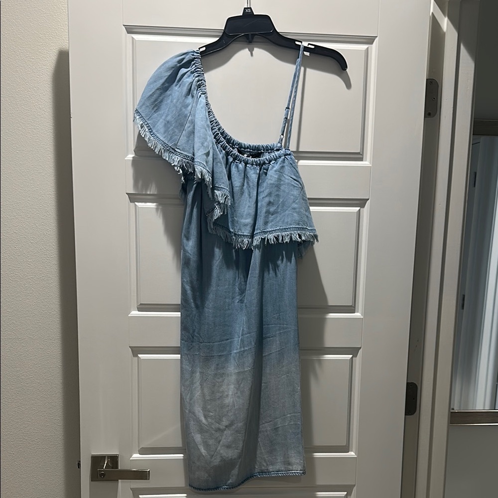 Stylish One-Shoulder Denim Dress